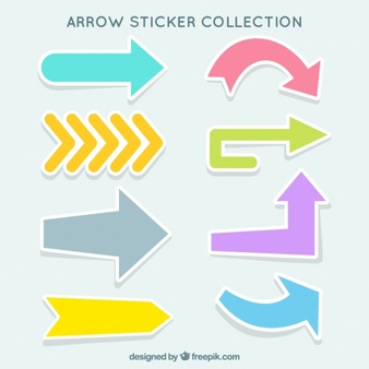 Assortment of decorative arrows stickers with different colors