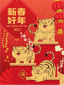 Chinese translates happy lunar year prosperity