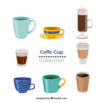 Coffee cup set of eight