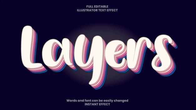 Color layers text effect
