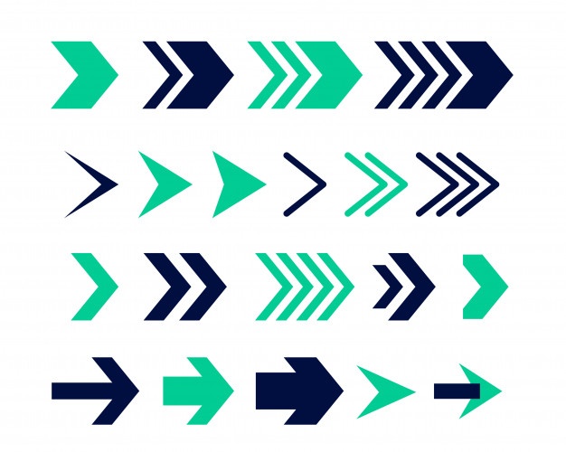 Directional arrow sign or icons set design Free Vector