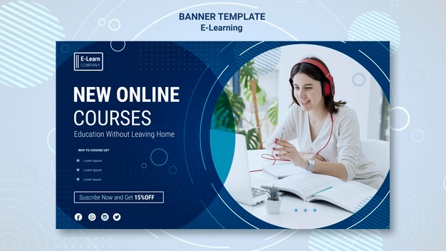 Ee-learning concept banner template