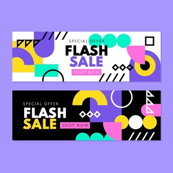 Flash sale geometric banners