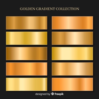 Metallic texture gold gradient set