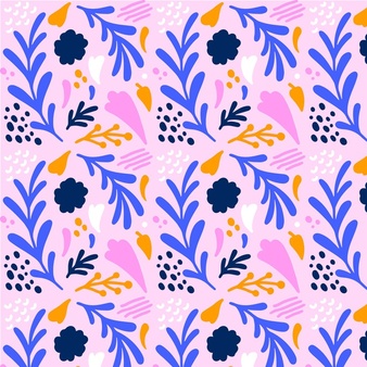 organic flat abstract floral pattern
