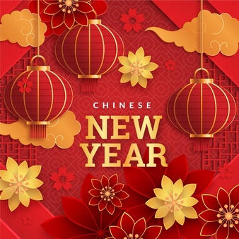 Paper style chinese new year illustration Free Vector