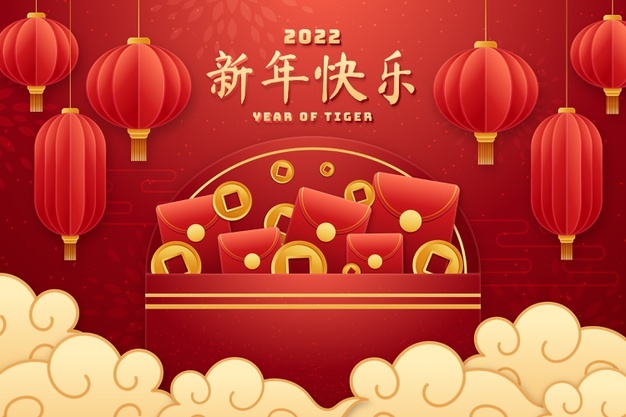 Paper style chinese new year lucky money illustration Free Vector
