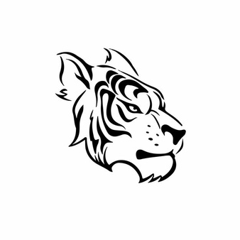 Tiger head symbol tattoo design vector illustration