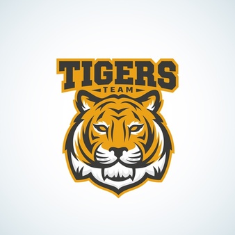 Tiger team abstract vector sign, emblem or logo template