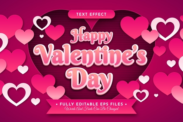 Valentines day text effect
