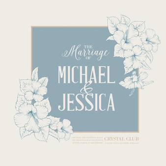 Wedding invitation card. floral vector illustration.